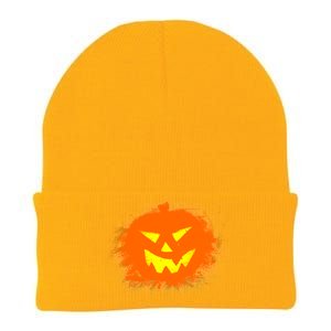 Halloween Pumpkin Jack O Lantern Splatter Knit Cap Winter Beanie