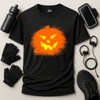 Halloween Pumpkin Jack O Lantern Splatter Cooling Performance Crew T-Shirt