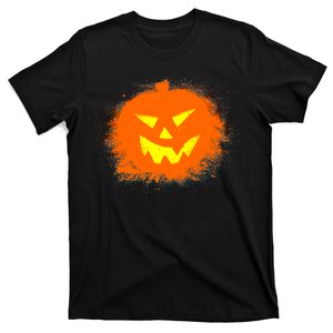 Halloween Pumpkin Jack O Lantern Splatter T-Shirt