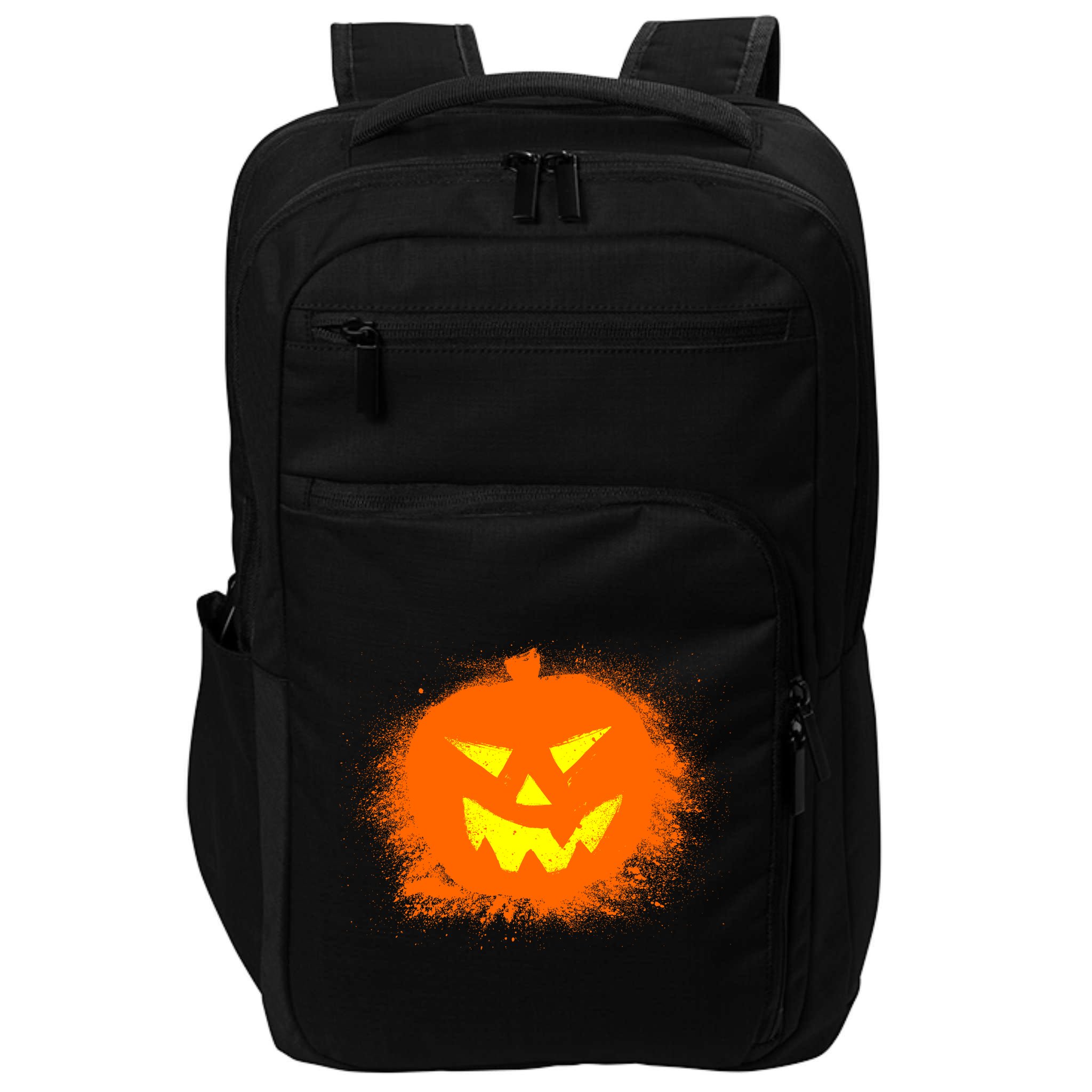 Halloween Pumpkin Jack O Lantern Splatter Impact Tech Backpack