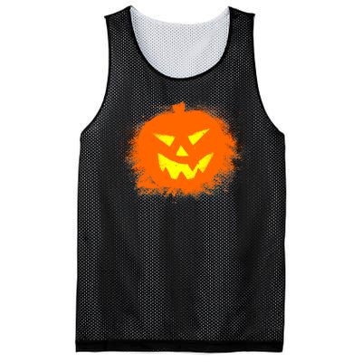 Halloween Pumpkin Jack O Lantern Splatter Mesh Reversible Basketball Jersey Tank