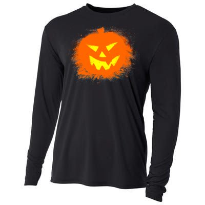 Halloween Pumpkin Jack O Lantern Splatter Cooling Performance Long Sleeve Crew