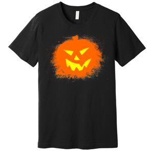 Halloween Pumpkin Jack O Lantern Splatter Premium T-Shirt