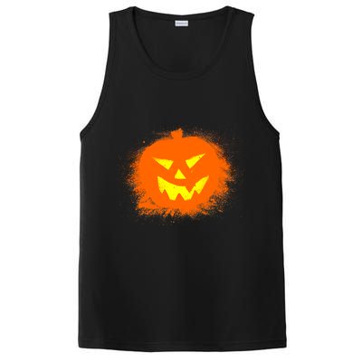 Halloween Pumpkin Jack O Lantern Splatter PosiCharge Competitor Tank