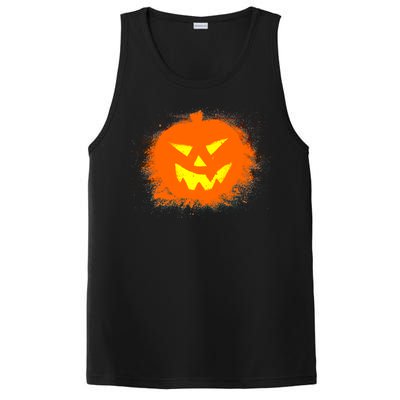 Halloween Pumpkin Jack O Lantern Splatter PosiCharge Competitor Tank