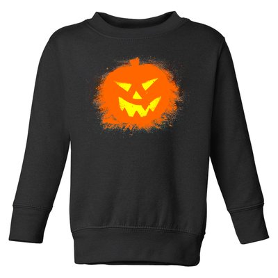 Halloween Pumpkin Jack O Lantern Splatter Toddler Sweatshirt