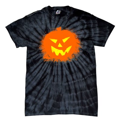 Halloween Pumpkin Jack O Lantern Splatter Tie-Dye T-Shirt