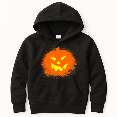 Halloween Pumpkin Jack O Lantern Splatter Kids Hoodie