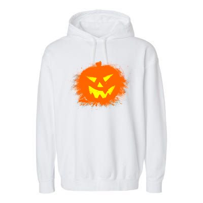 Halloween Pumpkin Jack O Lantern Splatter Garment-Dyed Fleece Hoodie