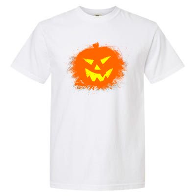 Halloween Pumpkin Jack O Lantern Splatter Garment-Dyed Heavyweight T-Shirt