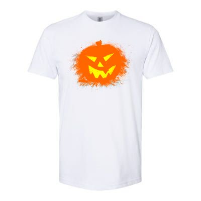 Halloween Pumpkin Jack O Lantern Splatter Softstyle CVC T-Shirt