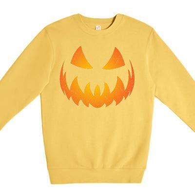 Halloween Pumpkin Jack O'Lantern Face Premium Crewneck Sweatshirt