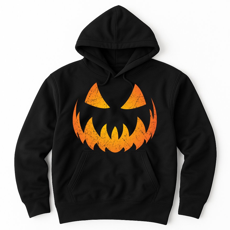 Halloween Pumpkin Jack O'Lantern Face Hoodie