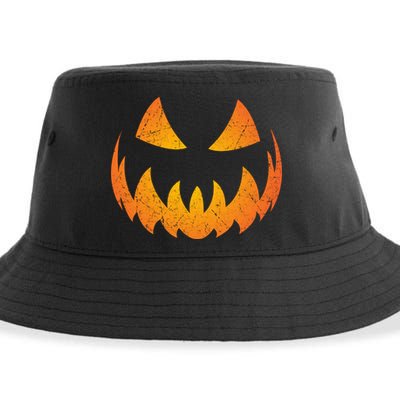 Halloween Pumpkin Jack O'Lantern Face Sustainable Bucket Hat