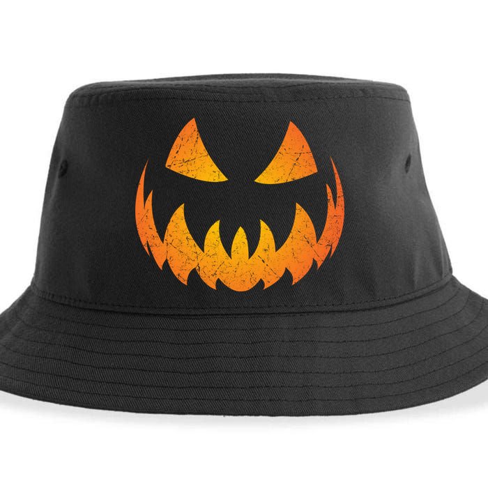 Halloween Pumpkin Jack O'Lantern Face Sustainable Bucket Hat