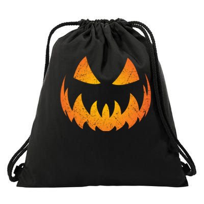 Halloween Pumpkin Jack O'Lantern Face Drawstring Bag