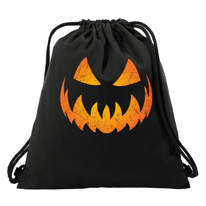 Halloween Pumpkin Jack O'Lantern Face Drawstring Bag