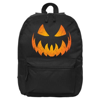 Halloween Pumpkin Jack O'Lantern Face 16 in Basic Backpack