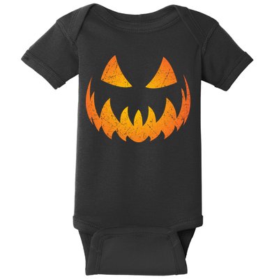 Halloween Pumpkin Jack O'Lantern Face Baby Bodysuit