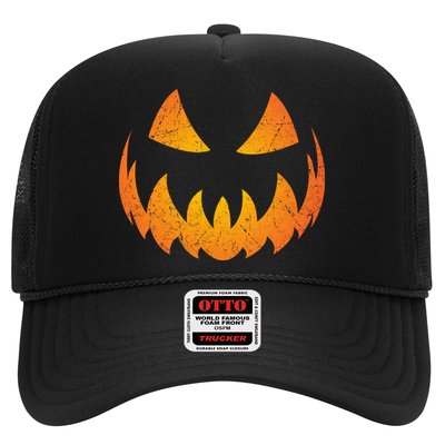 Halloween Pumpkin Jack O'Lantern Face Trucker Hat