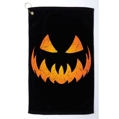 Halloween Pumpkin Jack O'Lantern Face Golf Towel