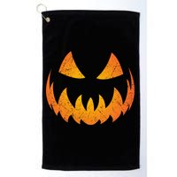 Halloween Pumpkin Jack O'Lantern Face Golf Towel