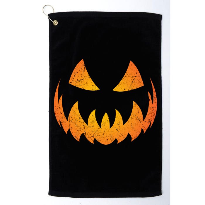 Halloween Pumpkin Jack O'Lantern Face Golf Towel