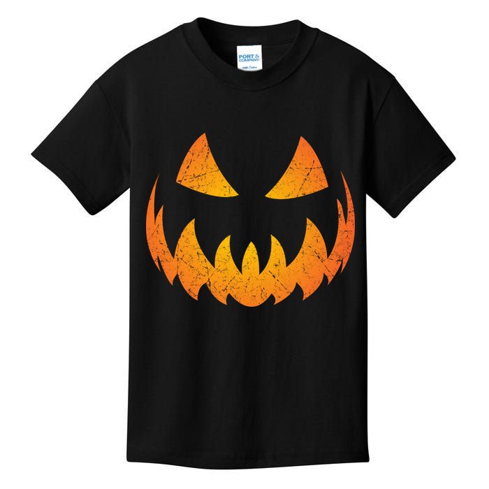Halloween Pumpkin Jack O'Lantern Face Kids T-Shirt