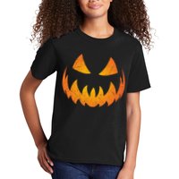 Halloween Pumpkin Jack O'Lantern Face Kids T-Shirt