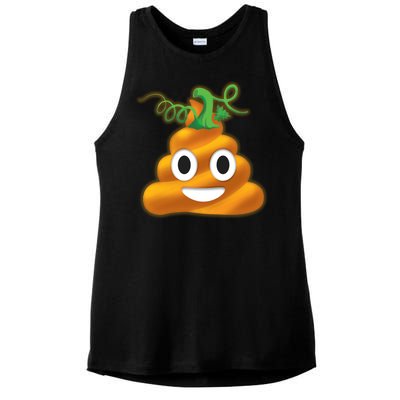 Halloween Pumpkin Poop Emoji Ladies PosiCharge Tri-Blend Wicking Tank