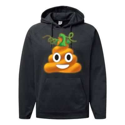 Halloween Pumpkin Poop Emoji Performance Fleece Hoodie