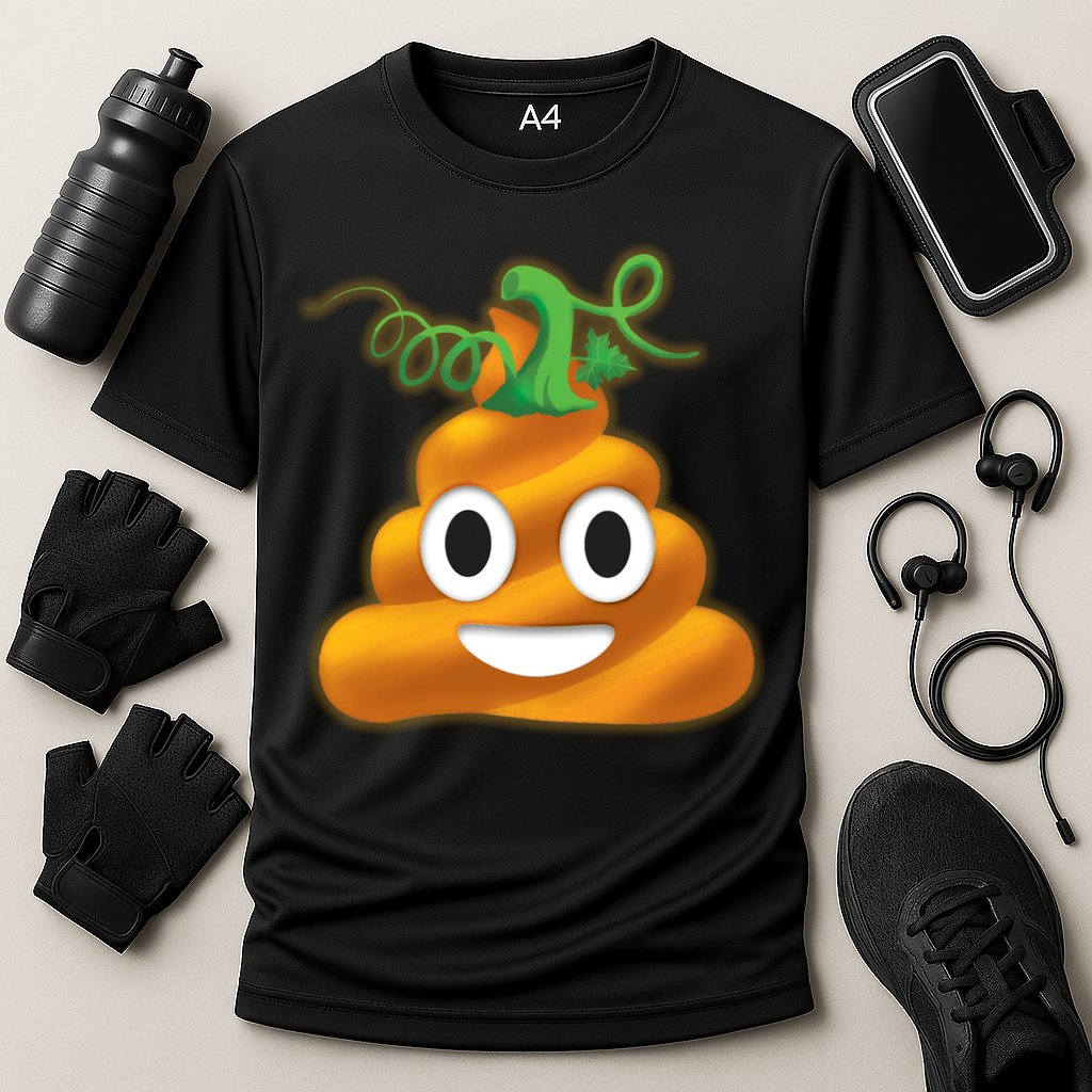 Halloween Pumpkin Poop Emoji Cooling Performance Crew T-Shirt