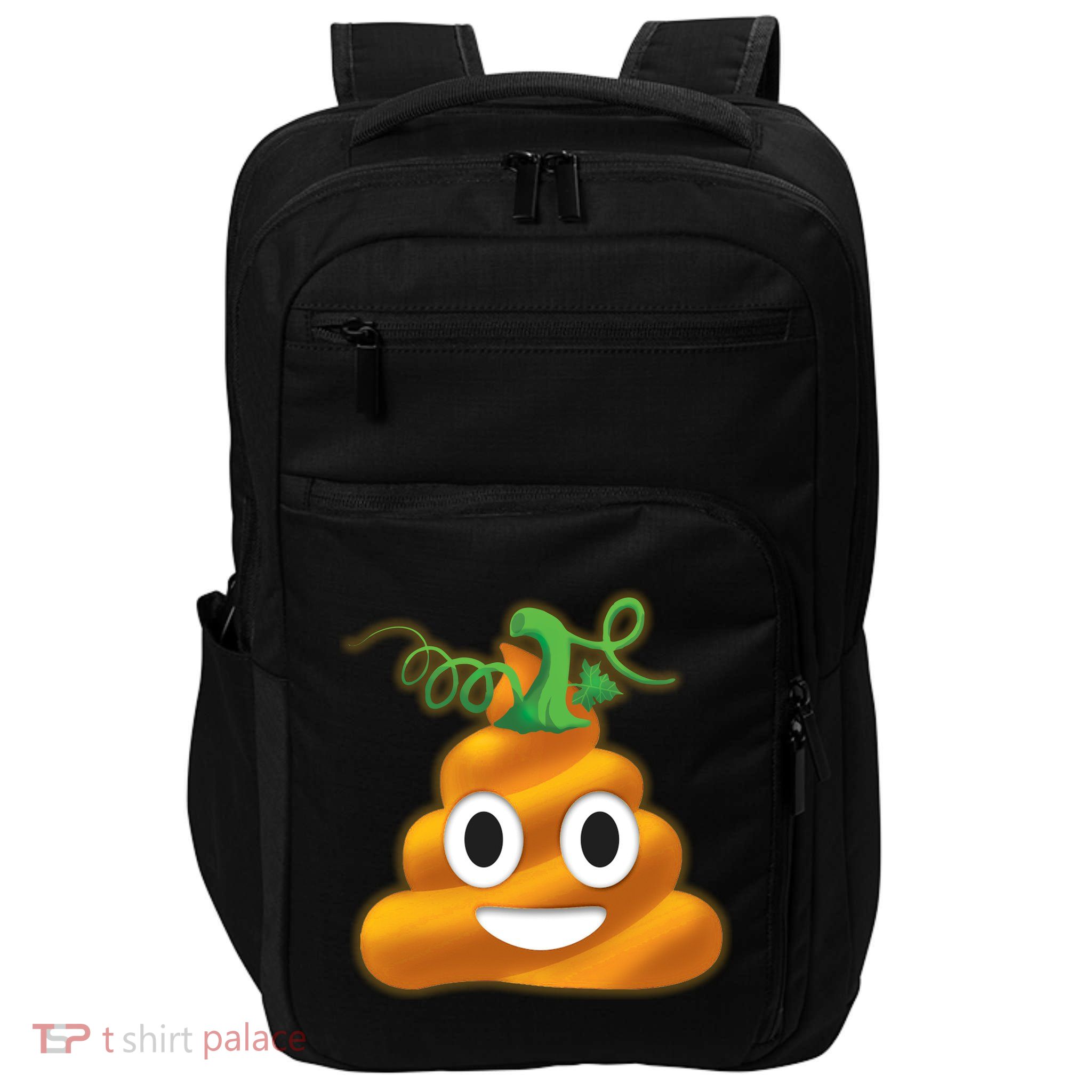 Halloween Pumpkin Poop Emoji Impact Tech Backpack