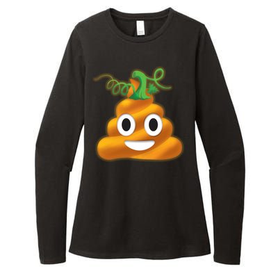 Halloween Pumpkin Poop Emoji Womens CVC Long Sleeve Shirt