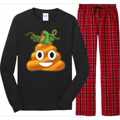 Halloween Pumpkin Poop Emoji Long Sleeve Pajama Set