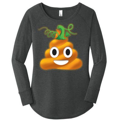 Halloween Pumpkin Poop Emoji Women's Perfect Tri Tunic Long Sleeve Shirt