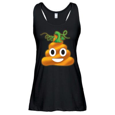 Halloween Pumpkin Poop Emoji Ladies Essential Flowy Tank