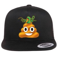 Halloween Pumpkin Poop Emoji Flat Bill Trucker Hat