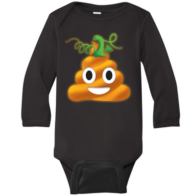 Halloween Pumpkin Poop Emoji Baby Long Sleeve Bodysuit