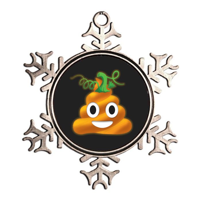 Halloween Pumpkin Poop Emoji Metallic Star Ornament