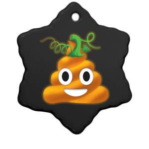 Halloween Pumpkin Poop Emoji Ceramic Star Ornament