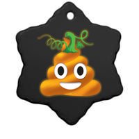 Halloween Pumpkin Poop Emoji Ceramic Star Ornament