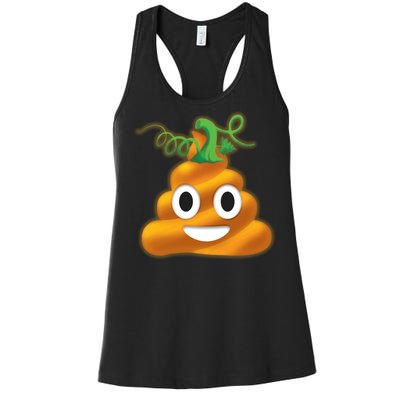 Halloween Pumpkin Poop Emoji Women's Racerback Tank