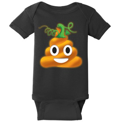 Halloween Pumpkin Poop Emoji Baby Bodysuit