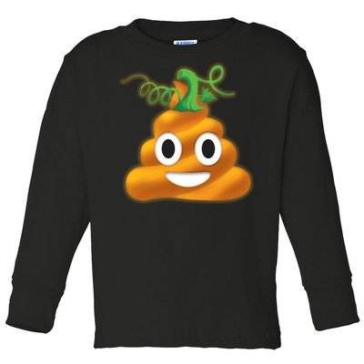 Halloween Pumpkin Poop Emoji Toddler Long Sleeve Shirt