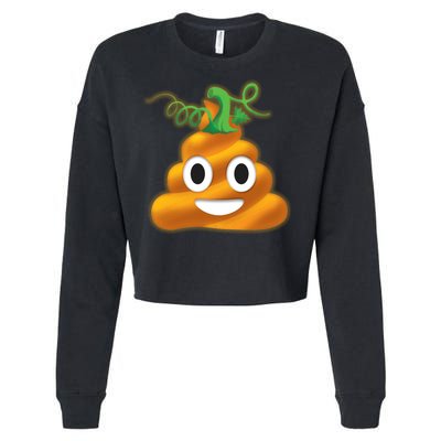 Halloween Pumpkin Poop Emoji Cropped Pullover Crew