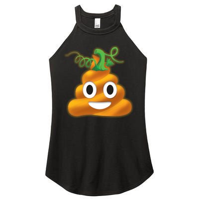 Halloween Pumpkin Poop Emoji Women's Perfect Tri Rocker Tank