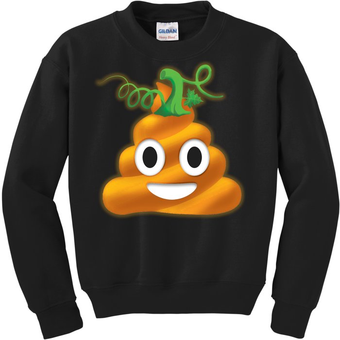 Halloween Pumpkin Poop Emoji Kids Sweatshirt