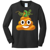 Halloween Pumpkin Poop Emoji Kids Long Sleeve Shirt