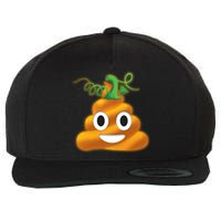 Halloween Pumpkin Poop Emoji Wool Snapback Cap